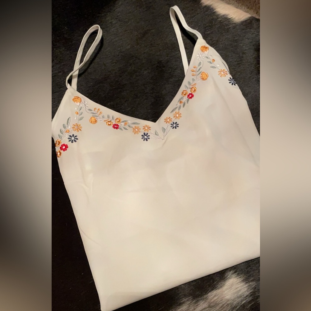 Embroidered Boho Spaghetti strap top XL